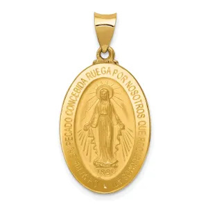 14k Yellow Gold Spanish Miraculous Medal Charm