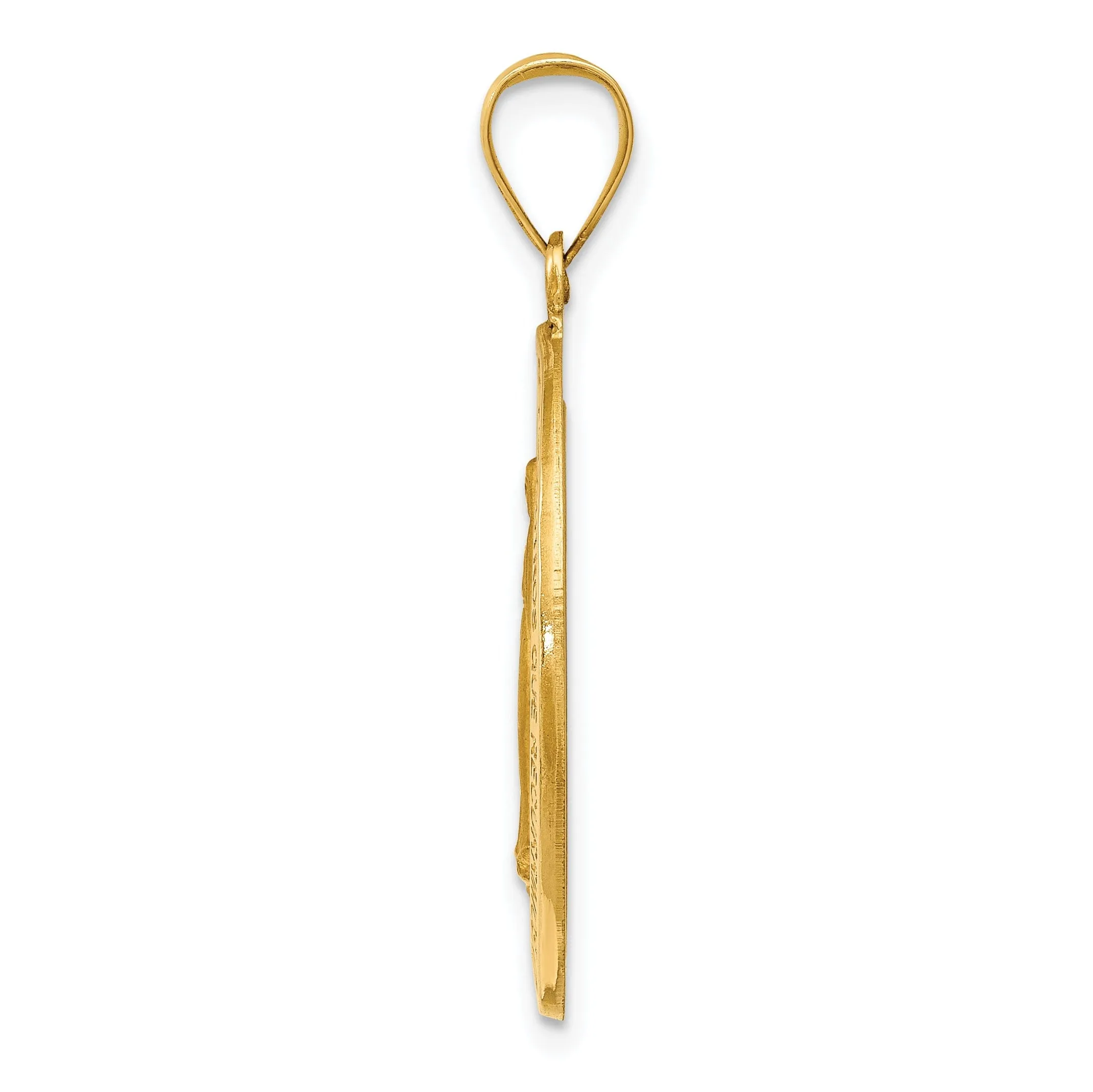 14k Yellow Gold Spanish Miraculous Medal Charm