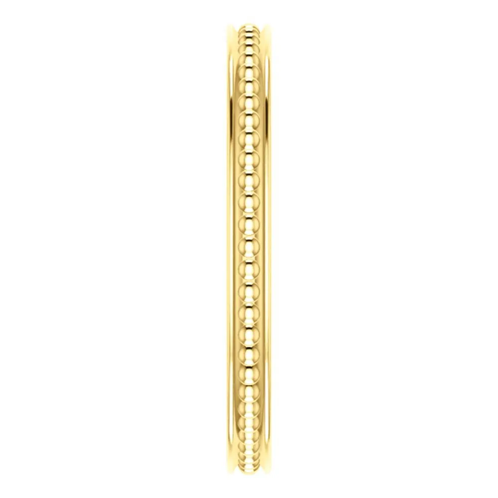 14k Yellow Gold Stackable Bead Ring Size 5