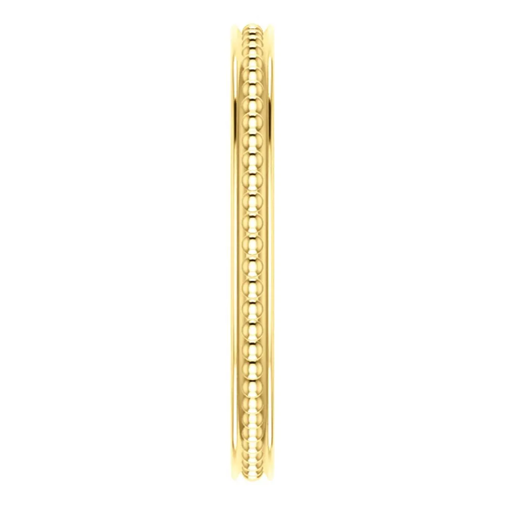 14k Yellow Gold Stackable Bead Ring Size 6