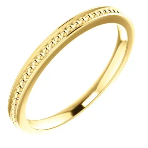 14k Yellow Gold Stackable Bead Ring Size 6