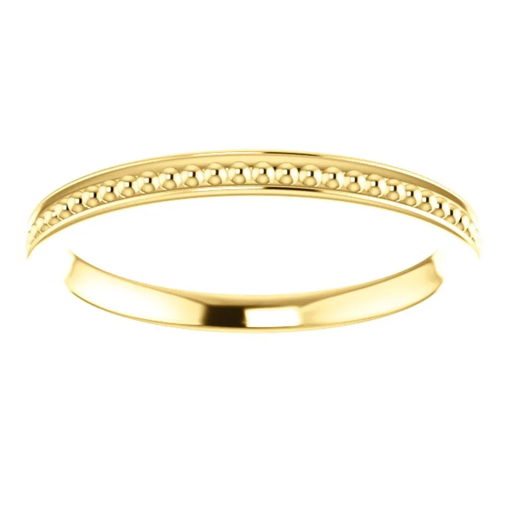 14k Yellow Gold Stackable Bead Ring Size 6