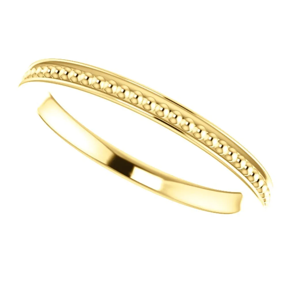 14k Yellow Gold Stackable Bead Ring Size 6