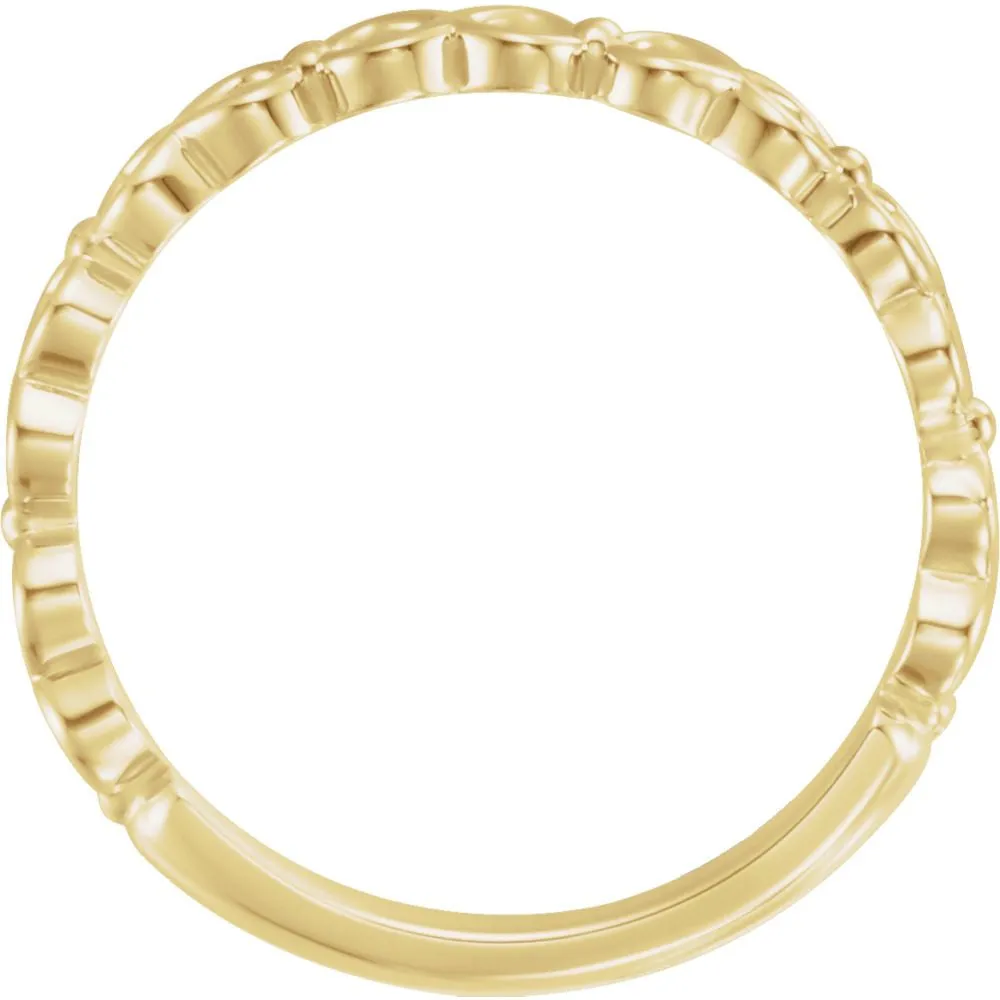 14k Yellow Gold Stackable Ring, Size 7