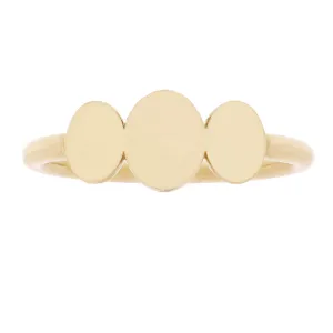 14k Yellow Gold Triple Oval Stackable Ring Size 6 - 7mm 3.3 grams
