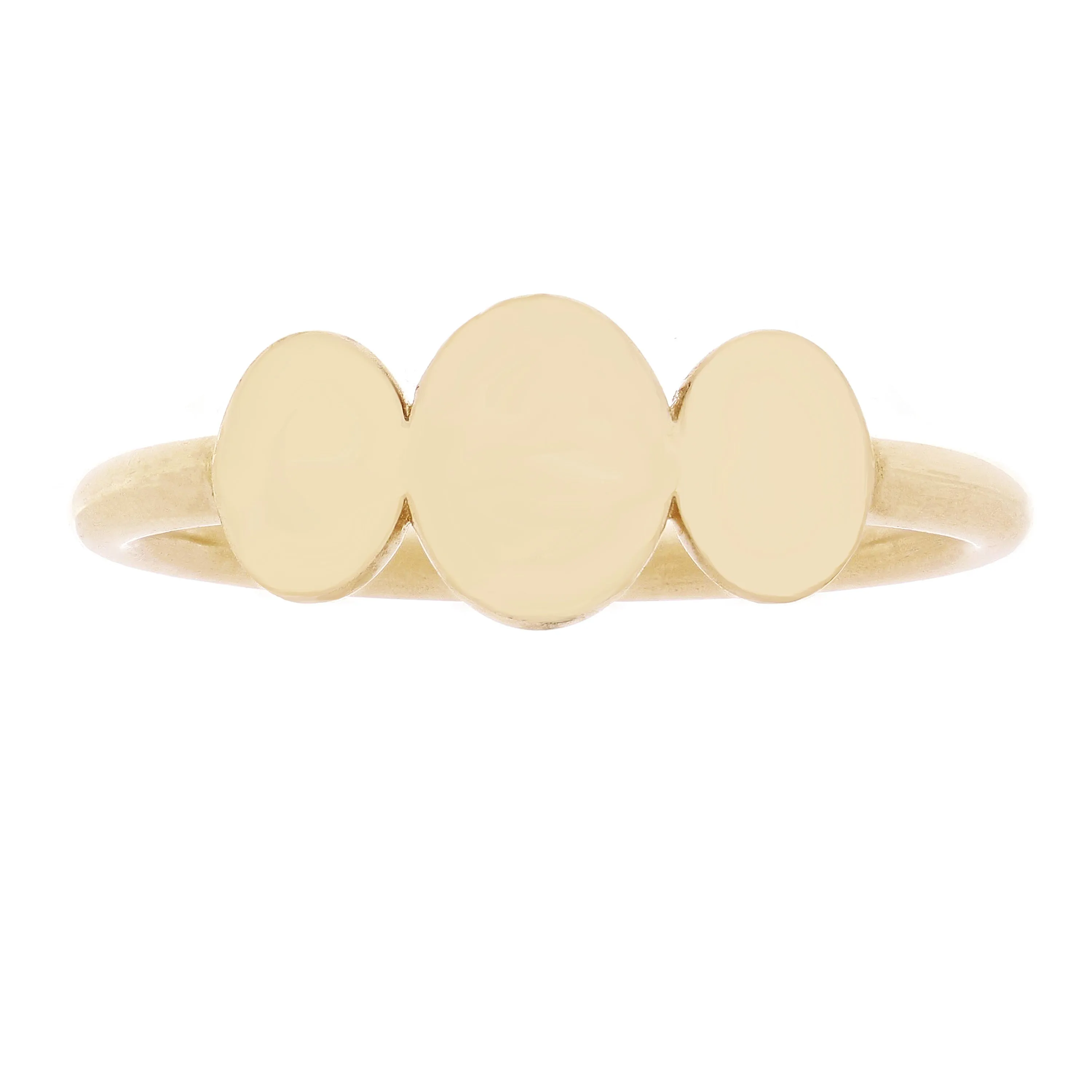 14k Yellow Gold Triple Oval Stackable Ring Size 6 - 7mm 3.3 grams