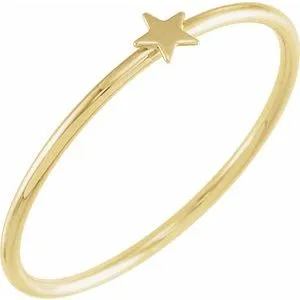 14K Yellow Stackable Star Ring Size 5