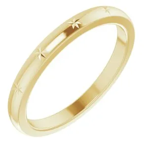 14K Yellow Stackable Starburst Ring Size 19.5