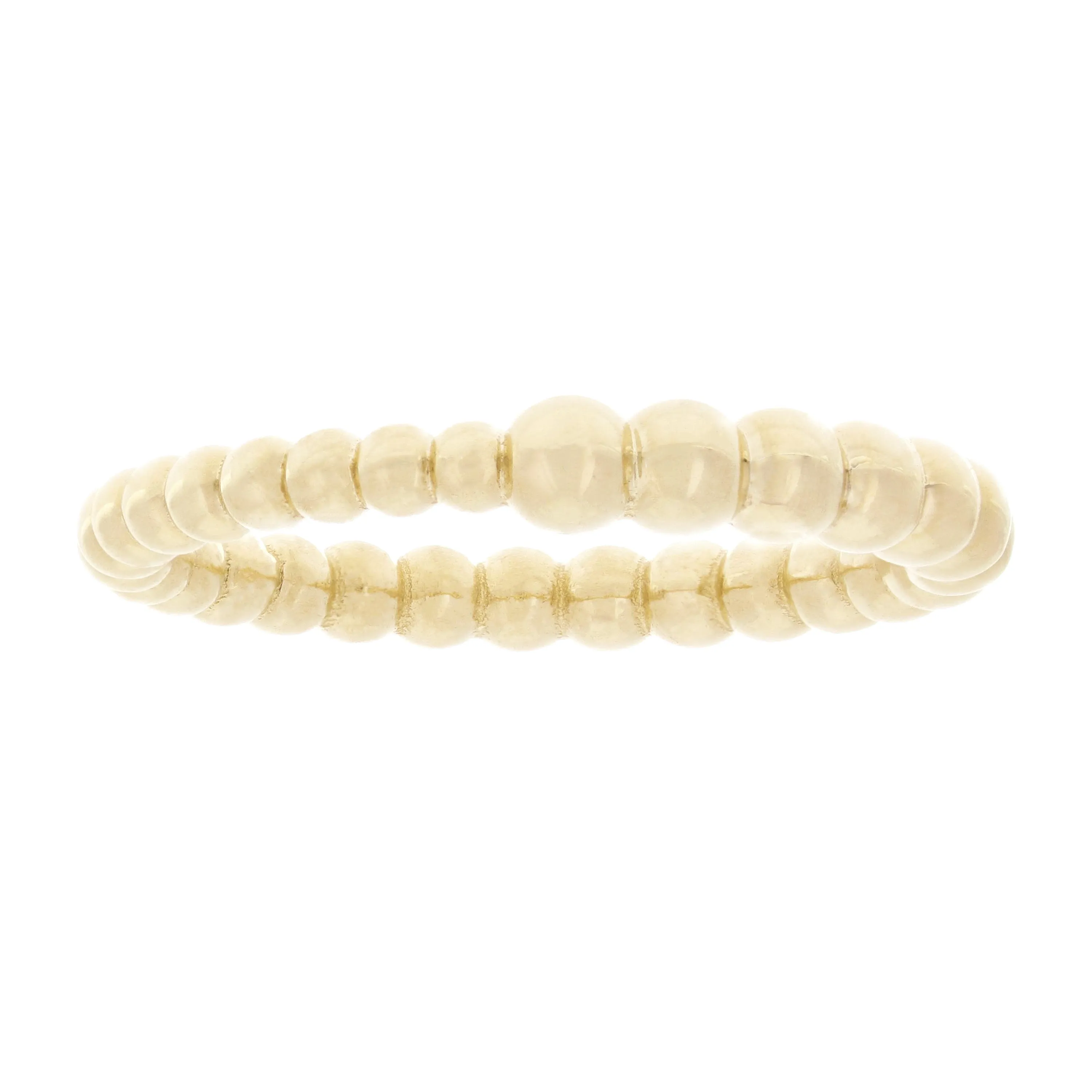 14k Yellow White or Rose Gold Bright Polished Graduated Beaded Step Stackable Band Size 4.5