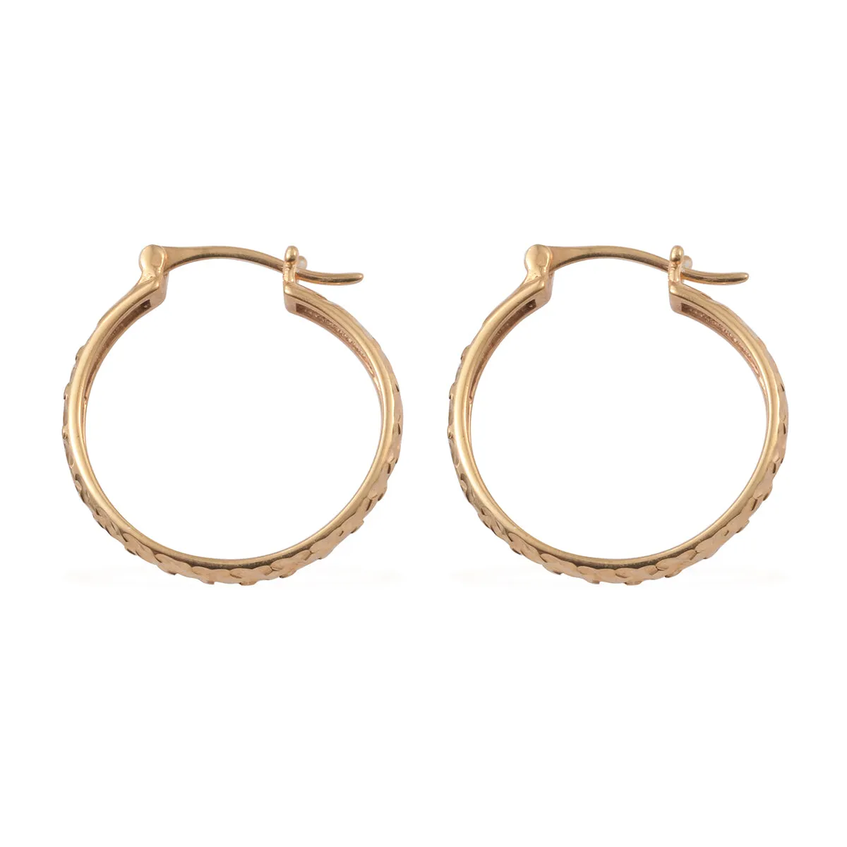14K YG over Sterling Silver (5.8 g) Argyle Diamond Cut Hoop Earrings & Ring Set