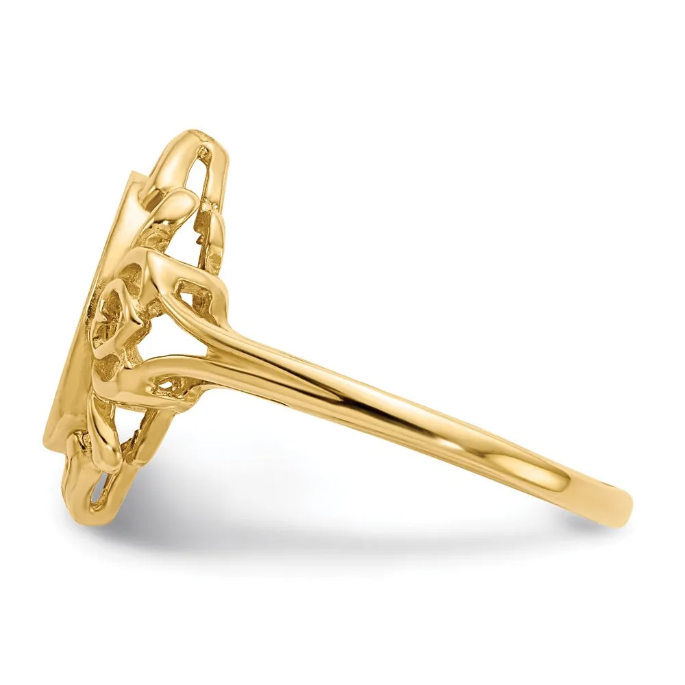 14KT Yellow Gold 10.5X7.5MM Signet Ring; Size 6