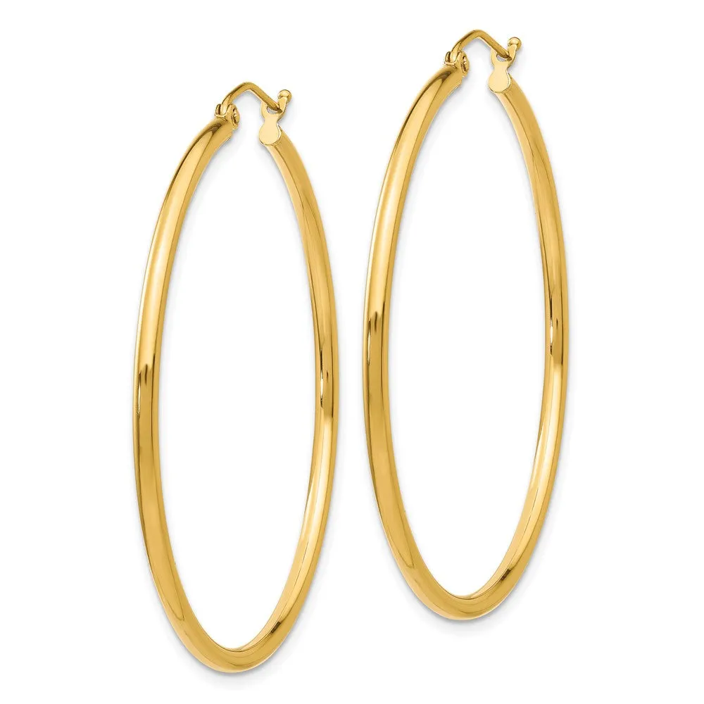 14KT Yellow Gold 45X2MM Hoop Earrings