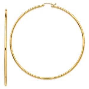 14KT Yellow Gold 75X2MM Hoop Earrings