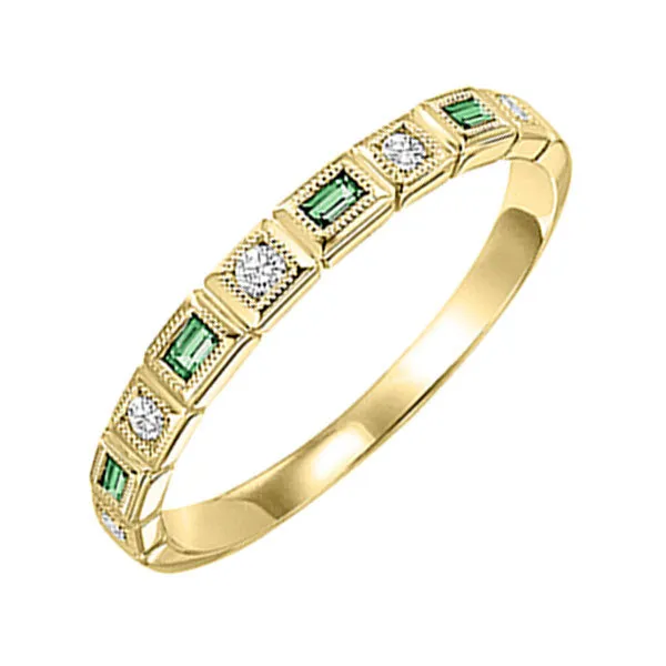 14KT Yellow Gold & Diamond Classic Book Stackable Fashion Ring  - 1/10 ctw
