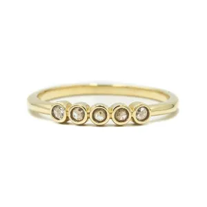 14ky .20ctw 5-Stone Round Bezel Band