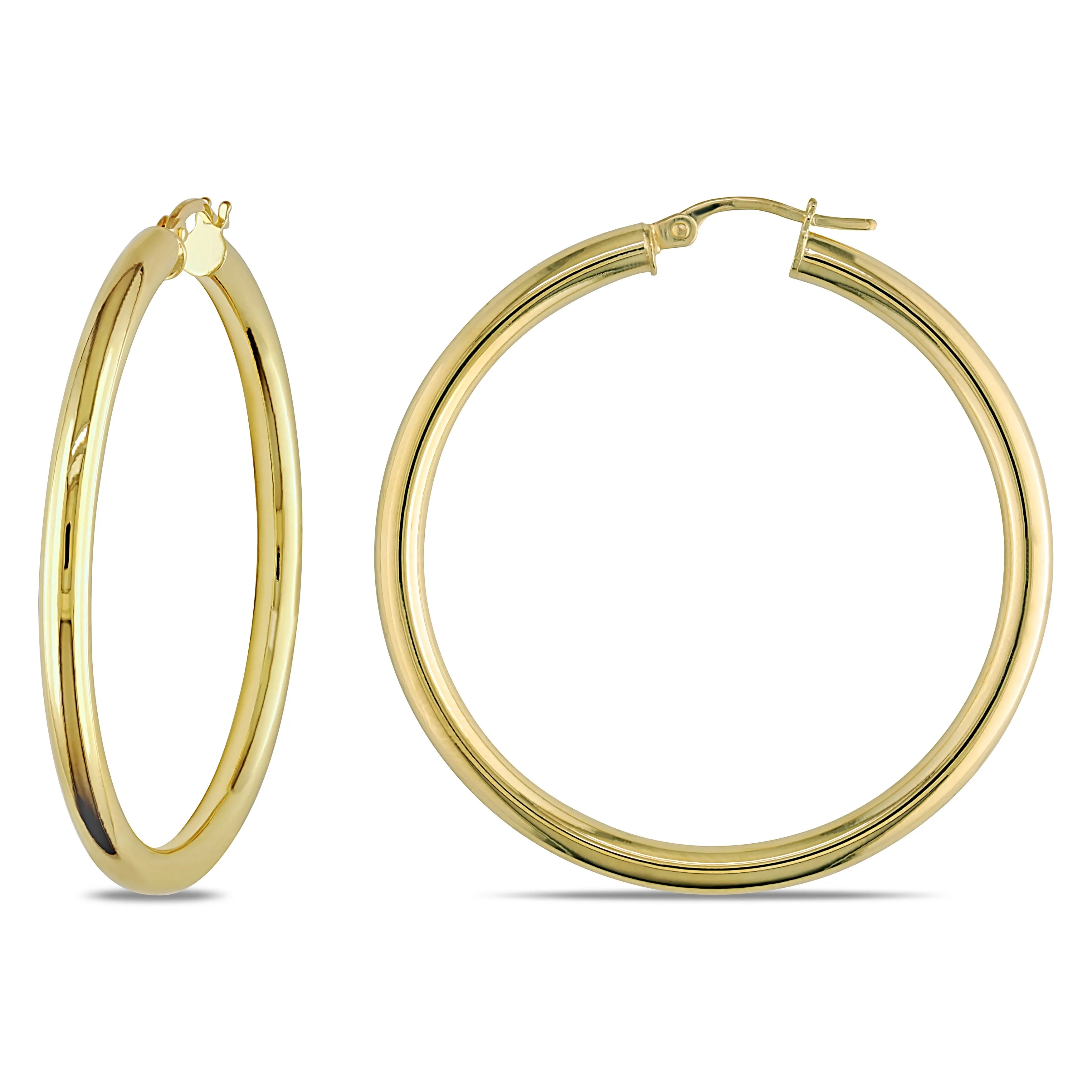 14KY 35MM POLISHED 3MM HOOP EARRINGS