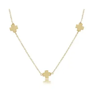 15" Simplicity Choker Gold Signature Cross