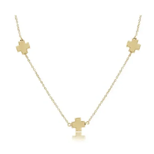 15" Simplicity Choker Gold Signature Cross