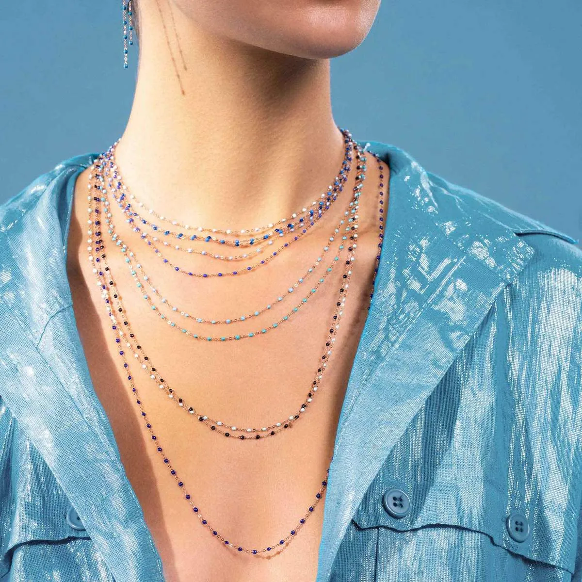 16.5" Classic Gigi Necklace - Midnight   Yellow Gold
