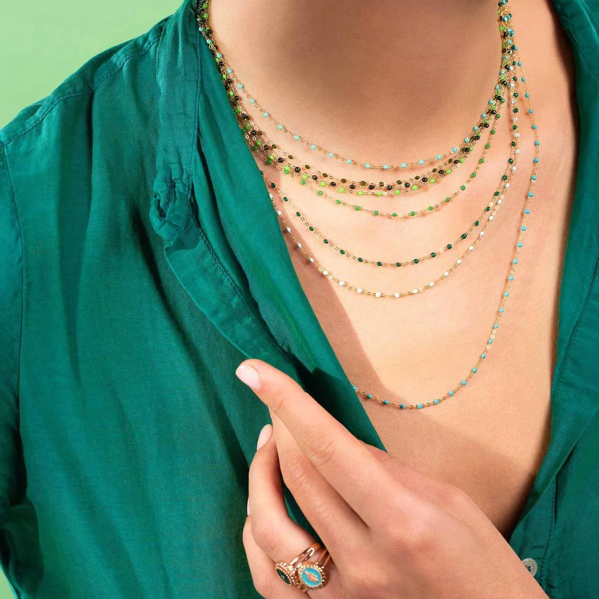 16.5" Classic Gigi Necklace - Midnight   Yellow Gold