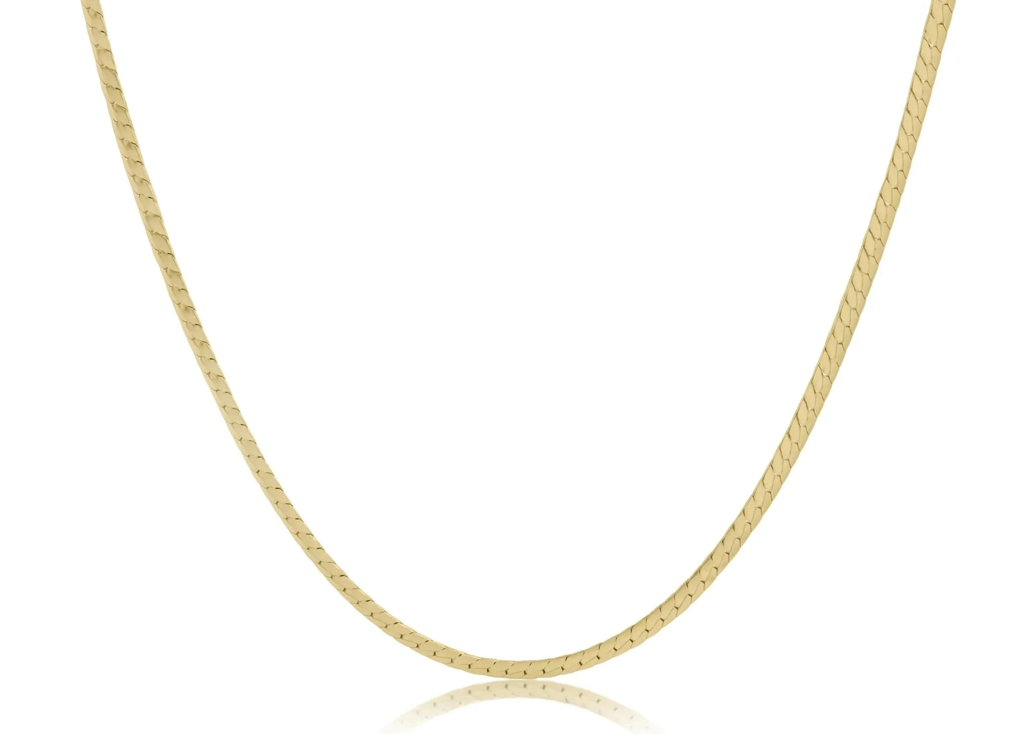 17" Choker Herringbone Chain - Gold
