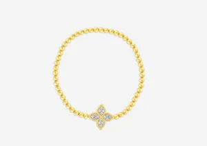 18K DIAMOND PRINCESS FLOWER BEADED BRACELET
