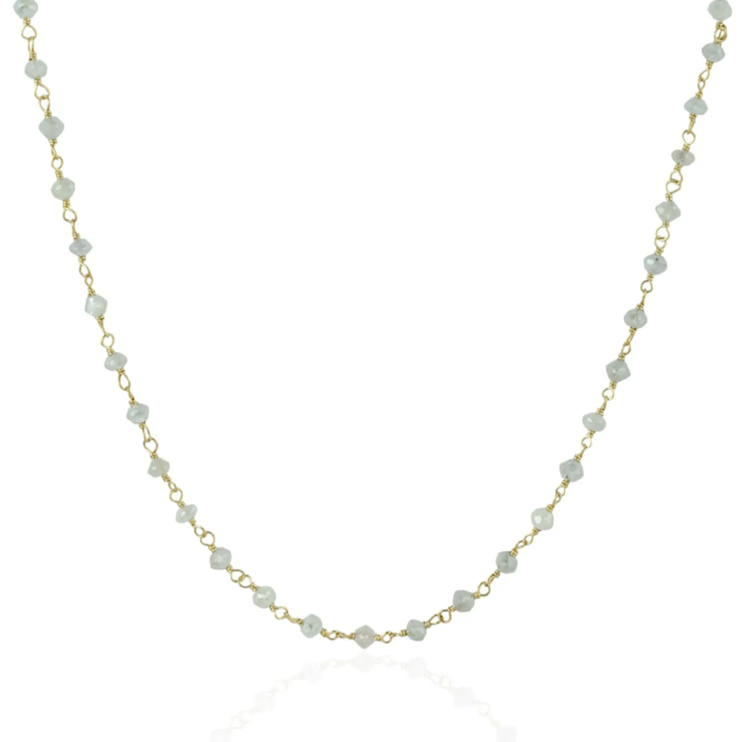 18K Yellow Gold Prong Set Diamond Beads Designer Choker Necklace