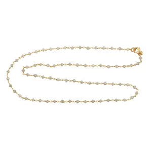 18K Yellow Gold Prong Set Diamond Beads Designer Choker Necklace