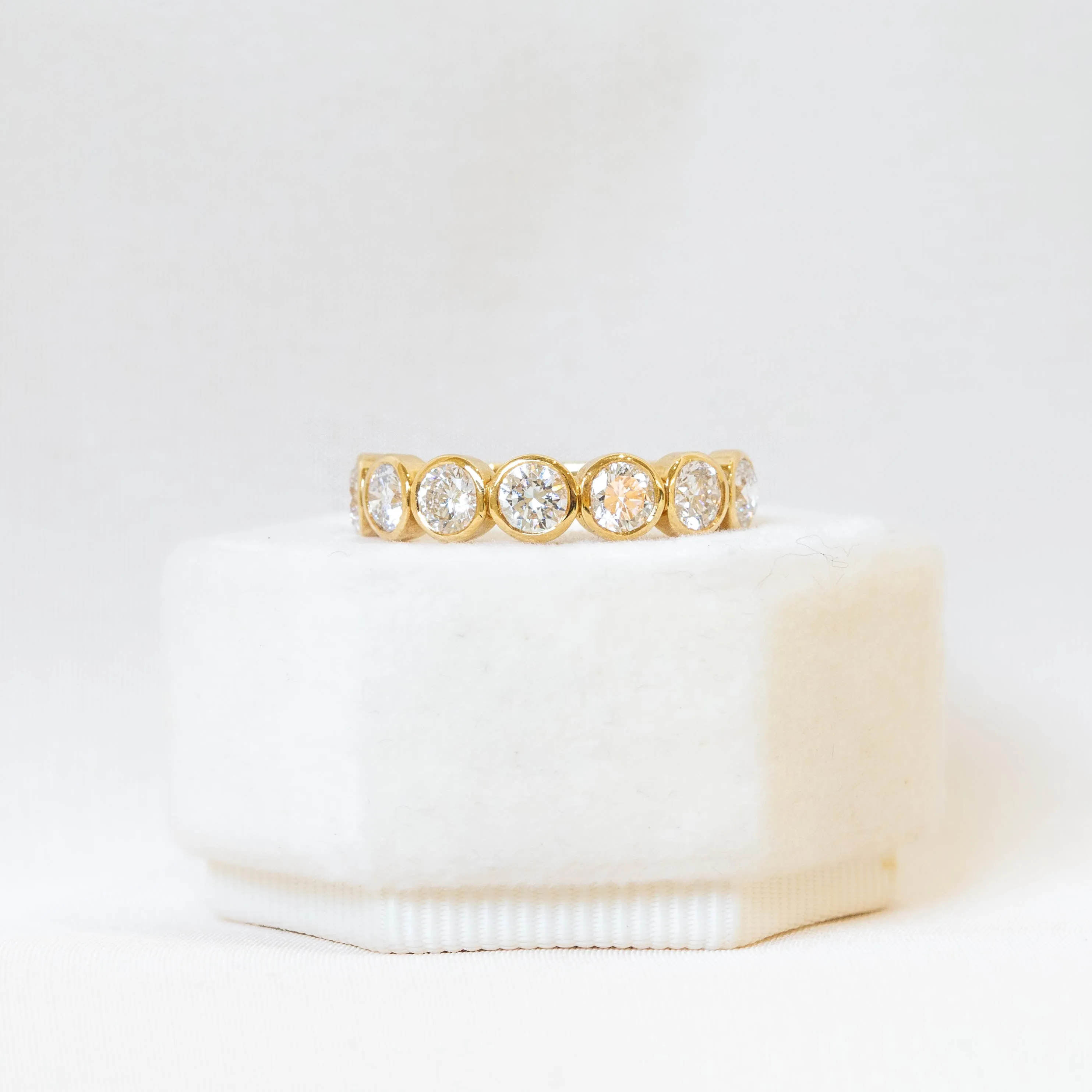 18ky 1.32ctw Round Brilliant Bezel Diamond Band