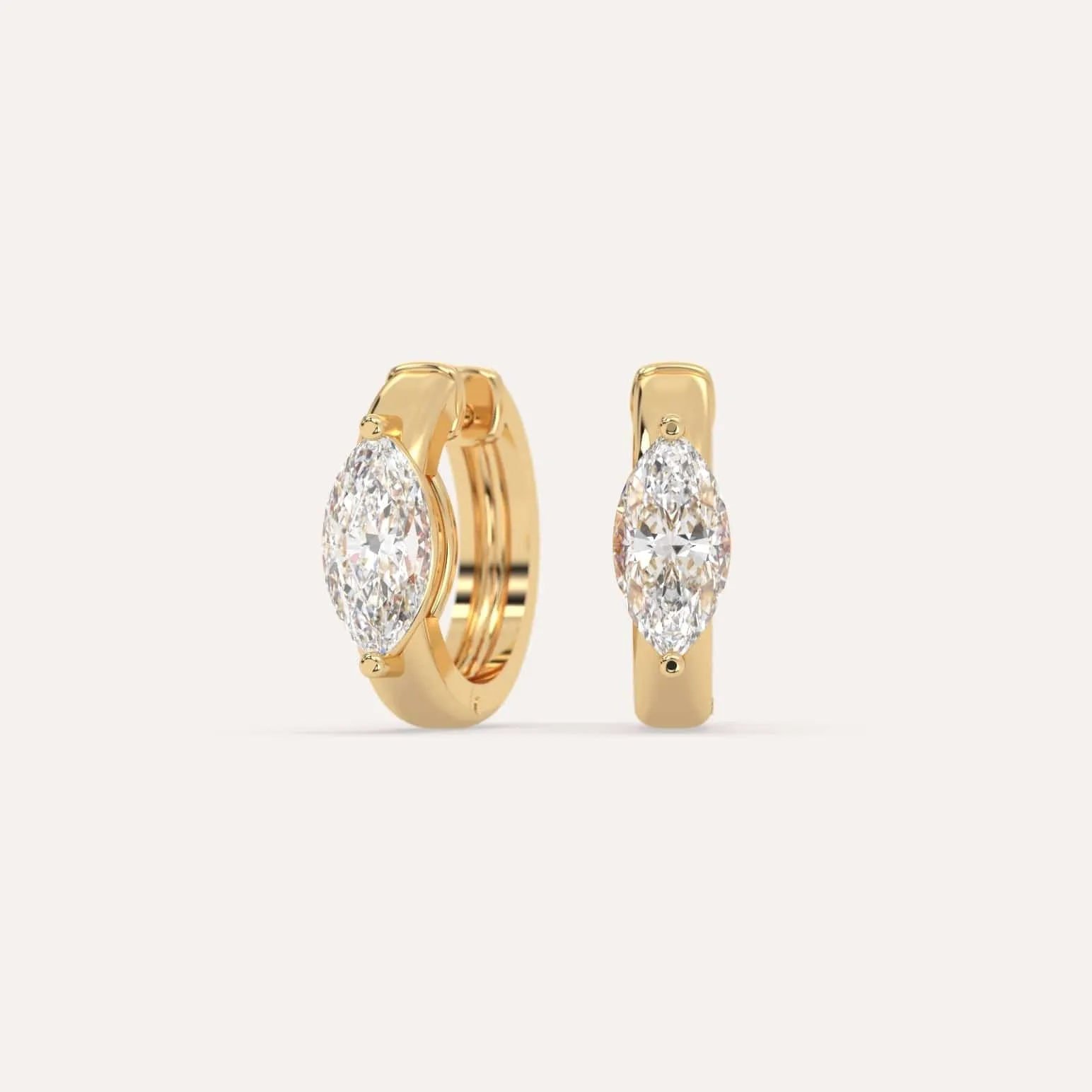 2 carat Marquise Diamond Hoop Earrings