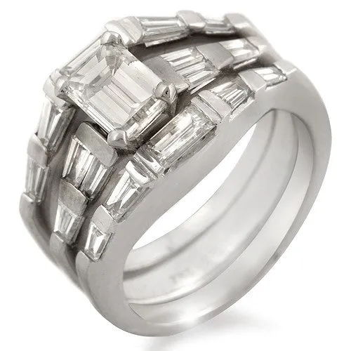 2.35 Ct Diamond Wedding Ring Set,  18k White Gold