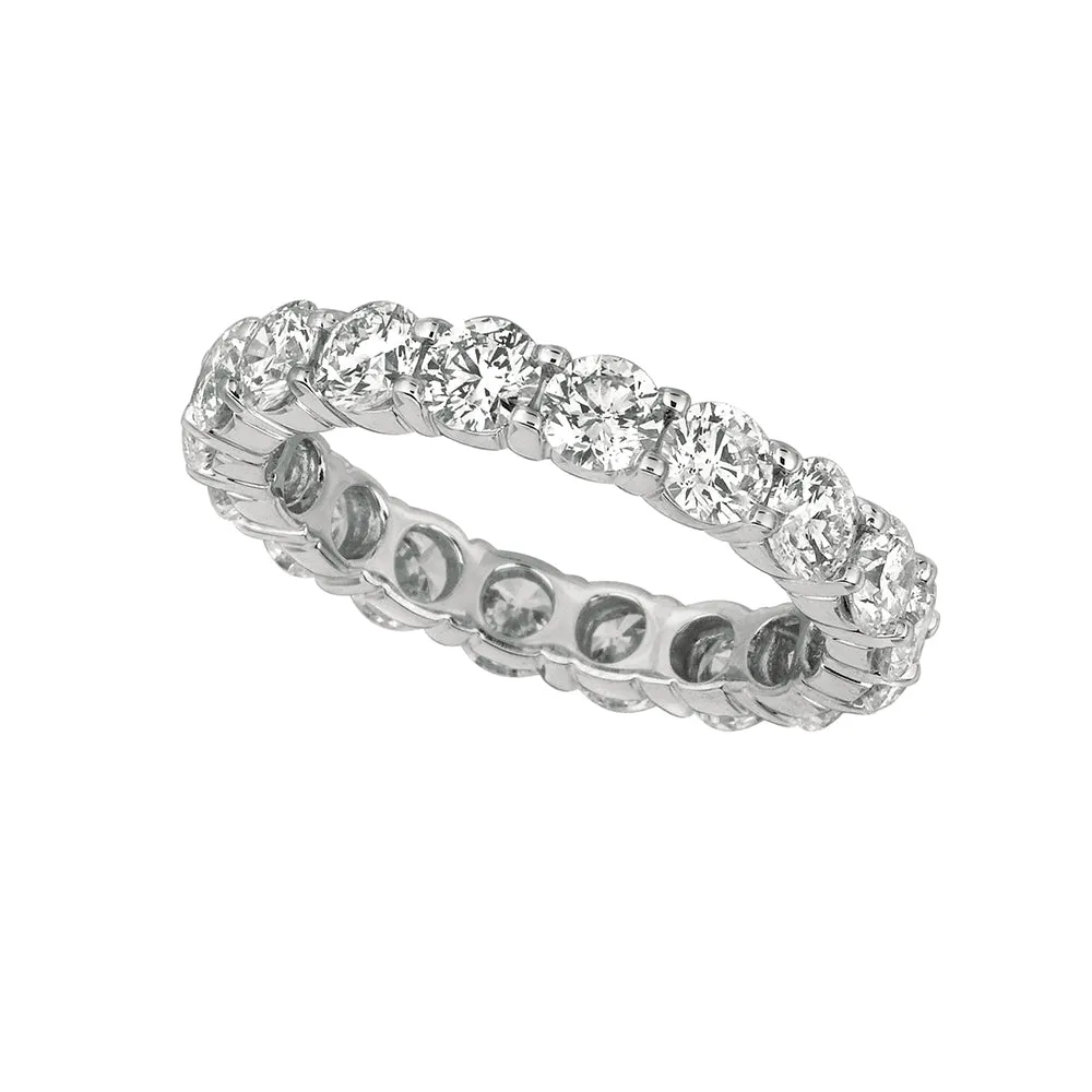 2.65 Carat Natural Diamond Eternity Band Ring G SI 18K White Gold 20 stones