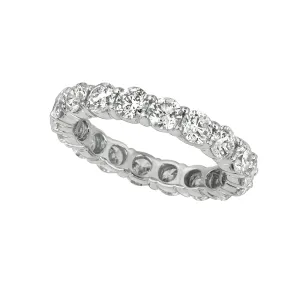 2.65 Carat Natural Diamond Eternity Band Ring G SI 18K White Gold 20 stones