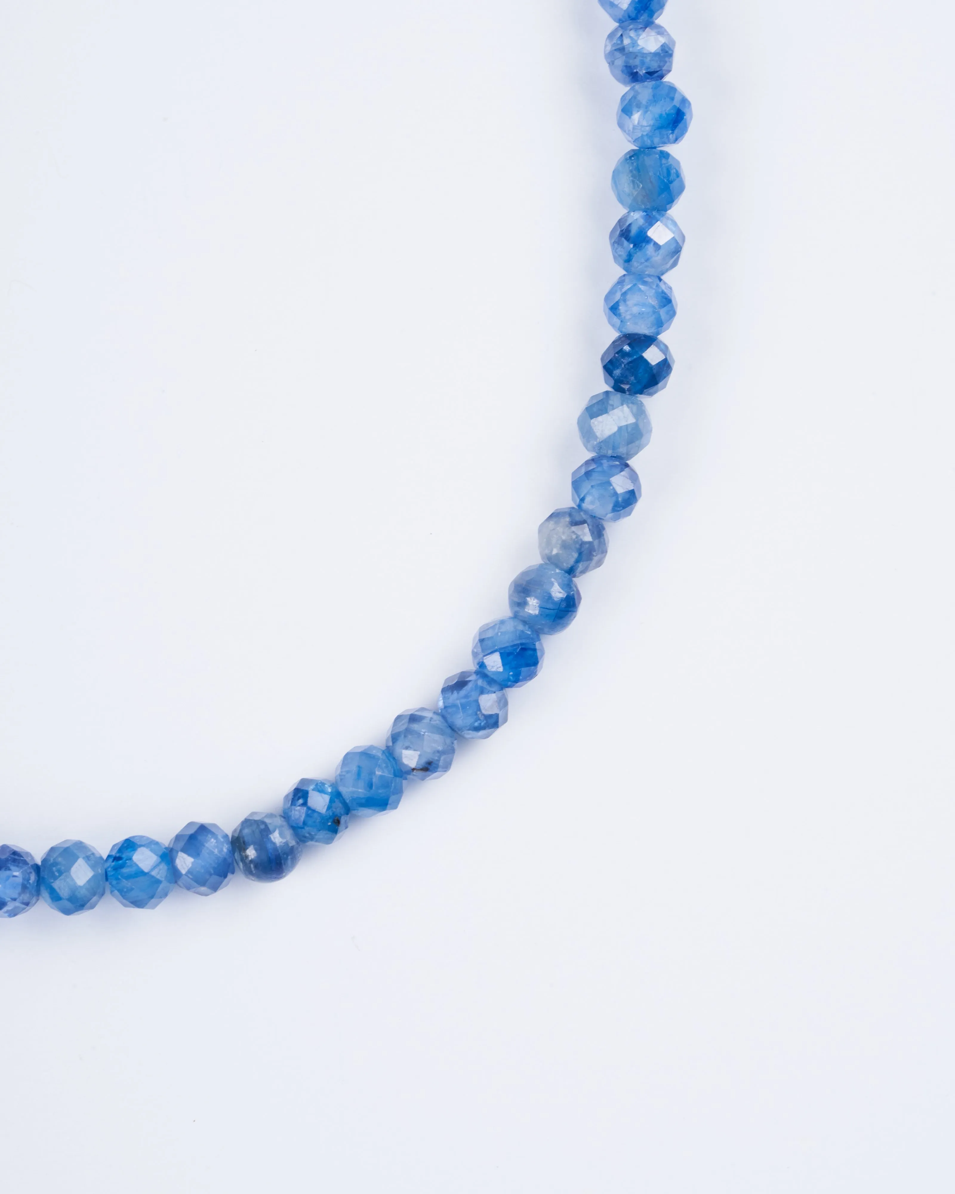 2mm unknotted kyanite bracelet w/ 9k clasp - stone