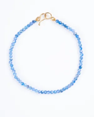 2mm unknotted kyanite bracelet w/ 9k clasp - stone
