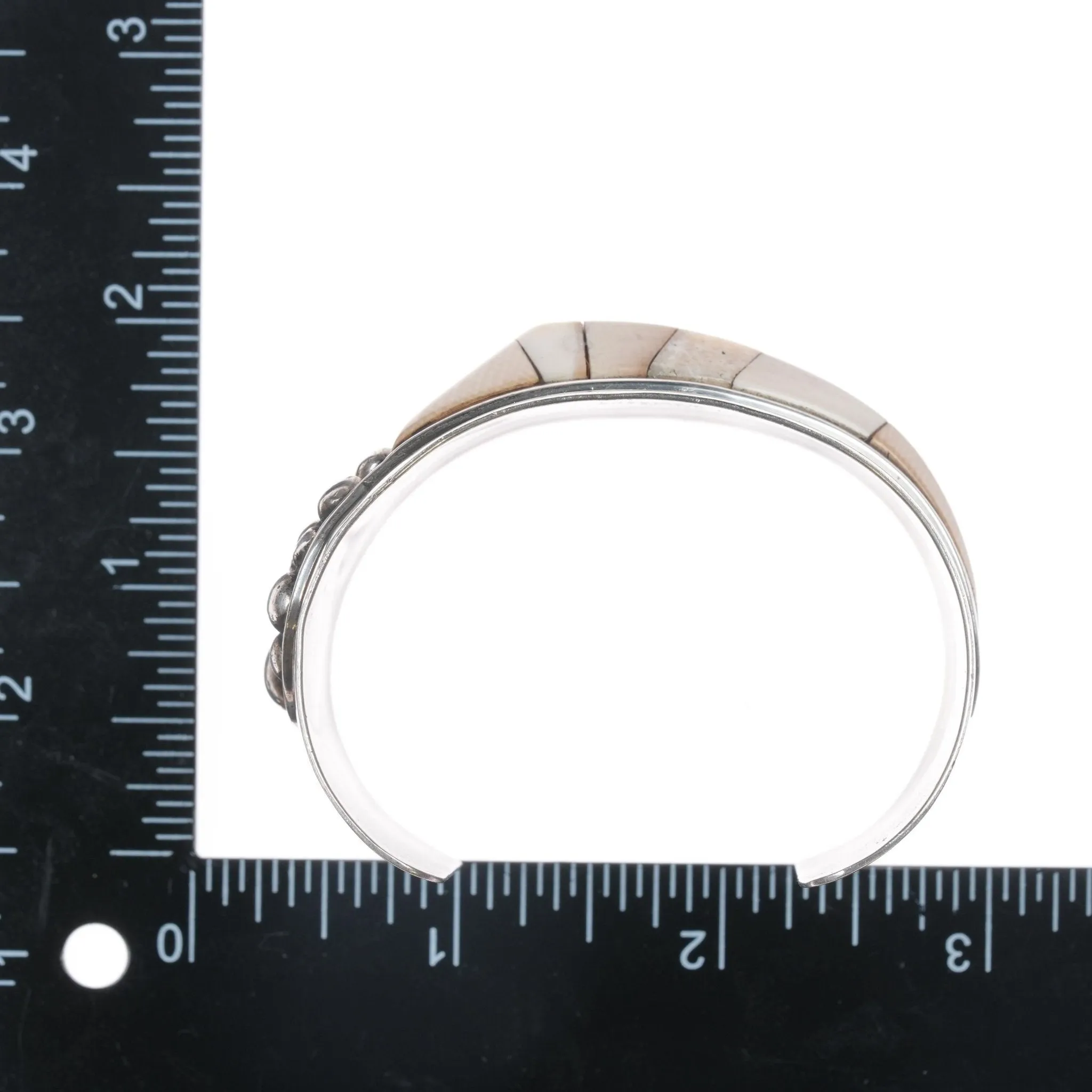 6.625" Jack Woolsey Agatized coral, fossil, jasper sterling cuff bracelet