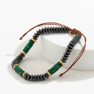 6mm Green Natural Stone Beaded Bracelets for Men