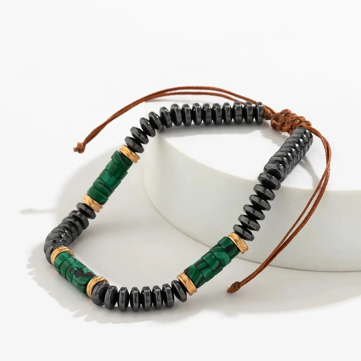 6mm Green Natural Stone Beaded Bracelets for Men