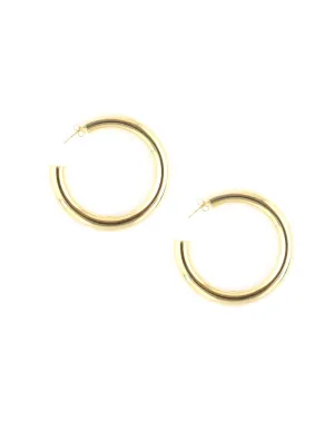 7mm Chunky Gold Tube Hoops