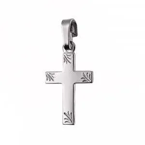 9ct White Gold Medium Fancy Cross