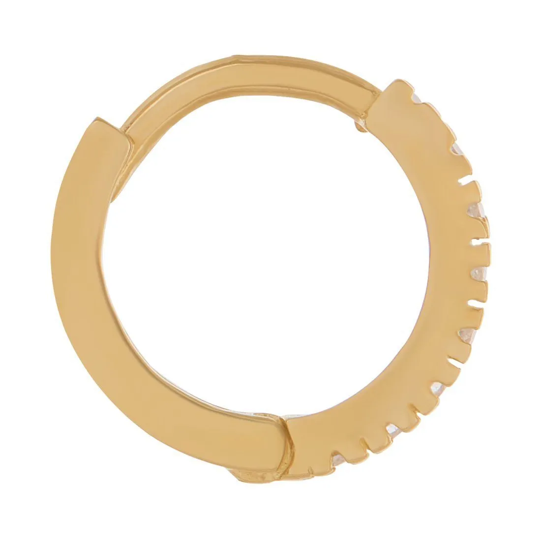 9ct Yellow Gold Hoop Earrings with Cubic Zirconia
