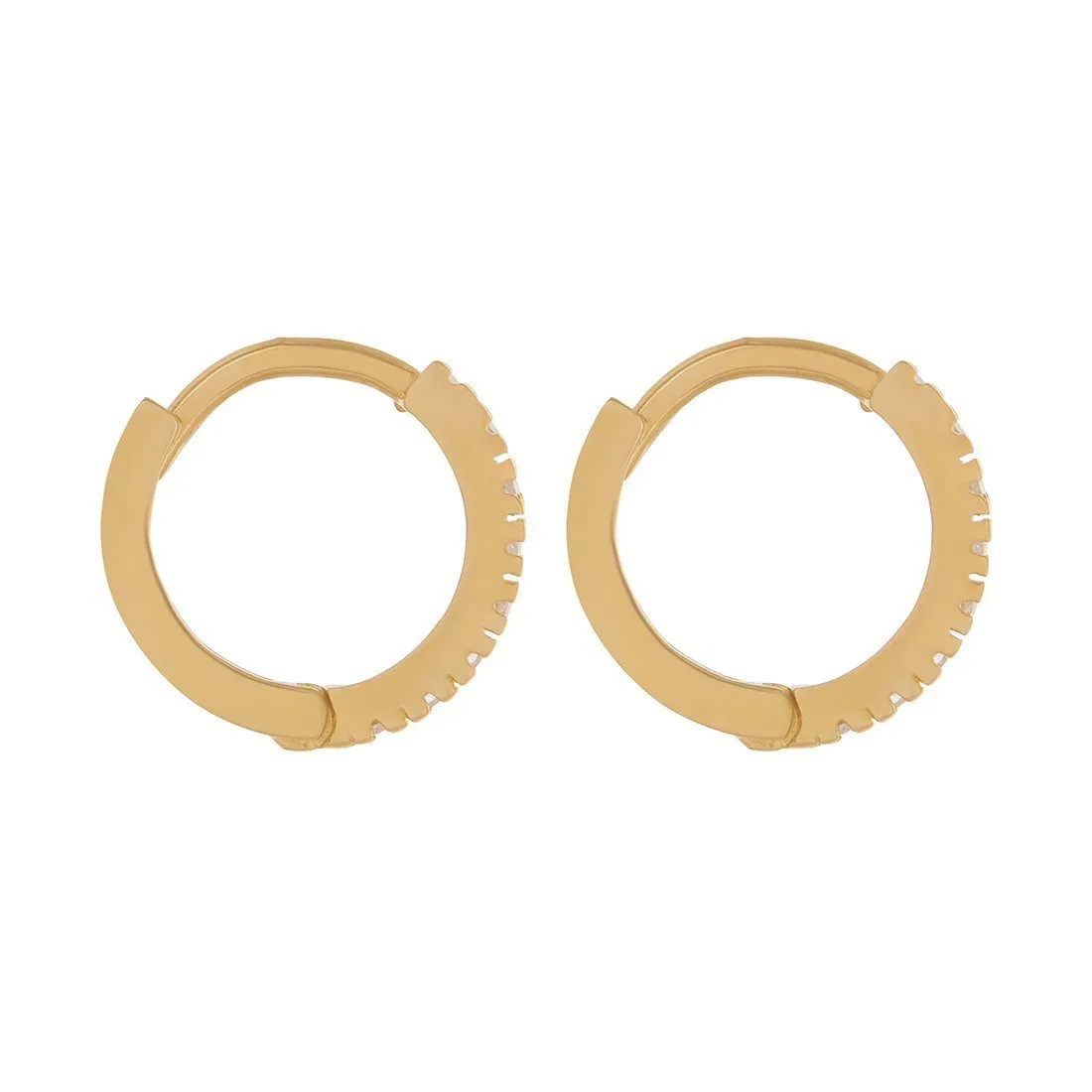 9ct Yellow Gold Hoop Earrings with Cubic Zirconia