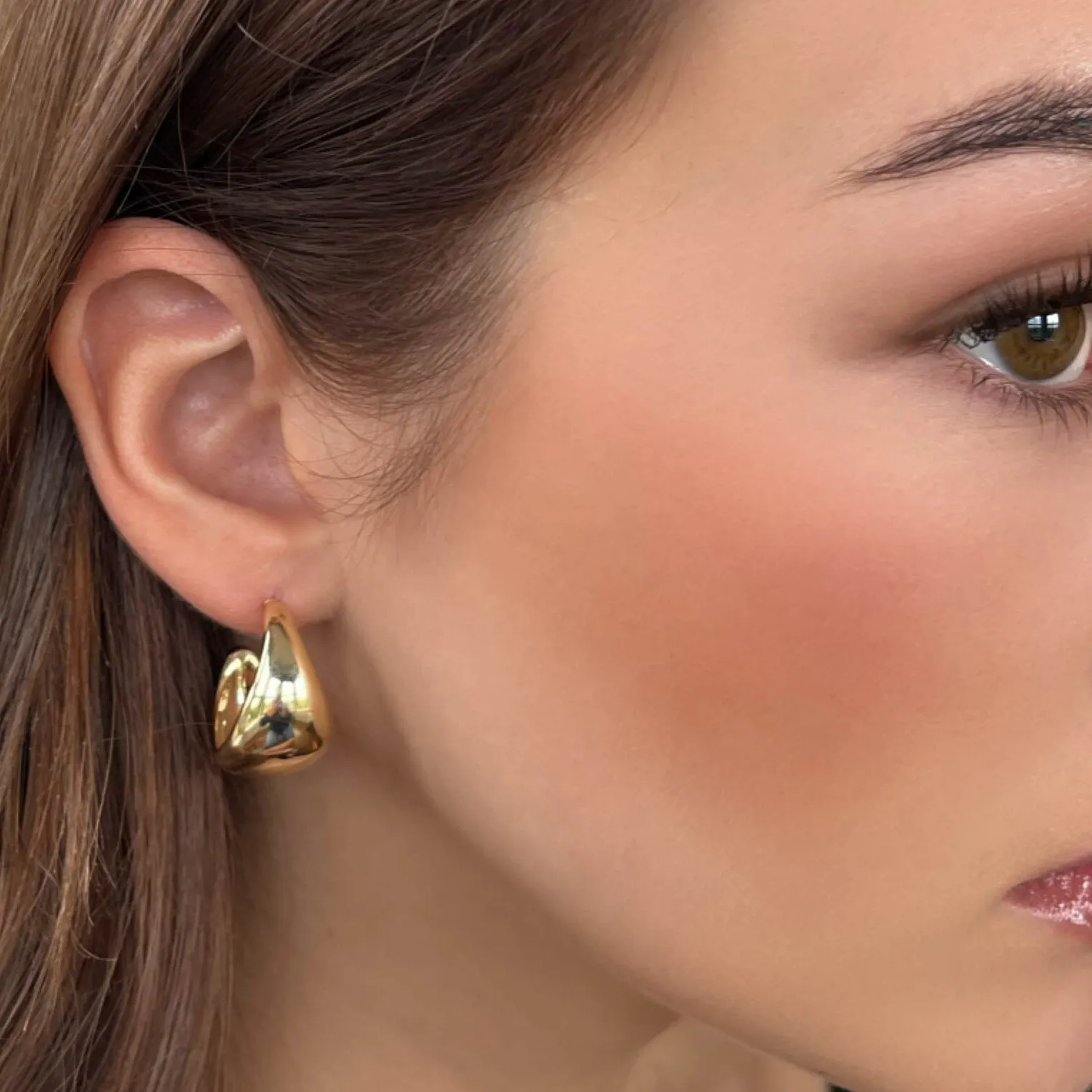 Absolute Gold Chunky Half Hoop Earrings
