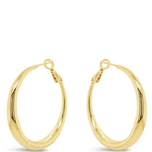 Absolute Gold Chunky Large Plain Hoop Earrings
