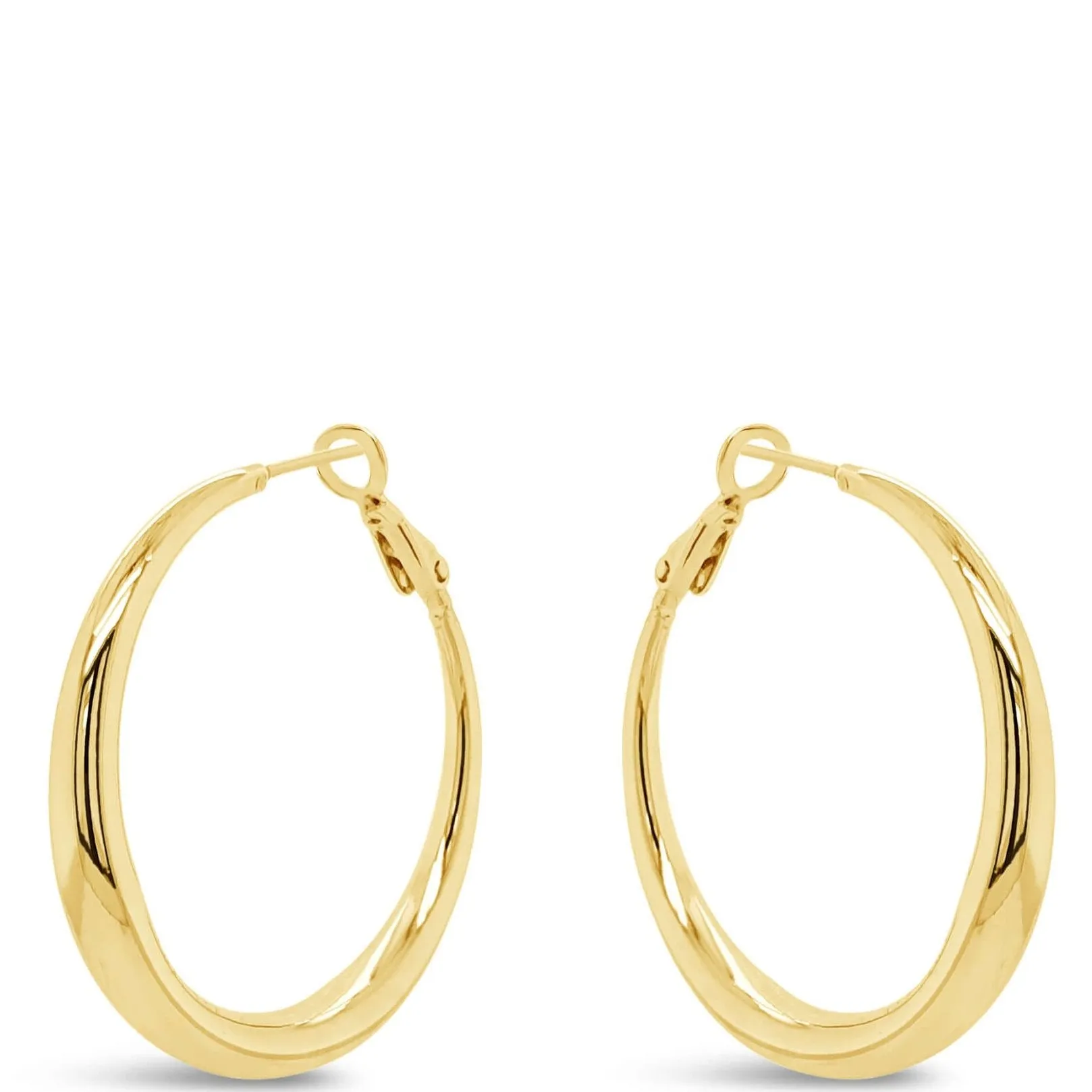 Absolute Gold Chunky Large Plain Hoop Earrings