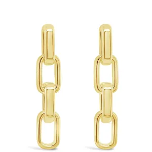 Absolute Gold Chunky Rectangle Link Earrings