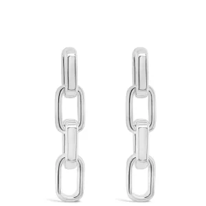 Absolute Silver Chunky Rectangle Link Earrings