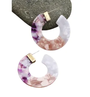 Acetate Round Hoop Earrings