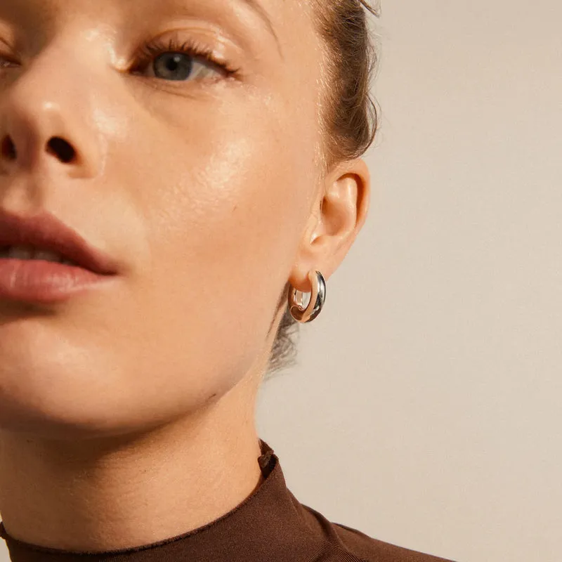 Aica Recycled Chunky Hoop Earrings - Gold & Silver Plated