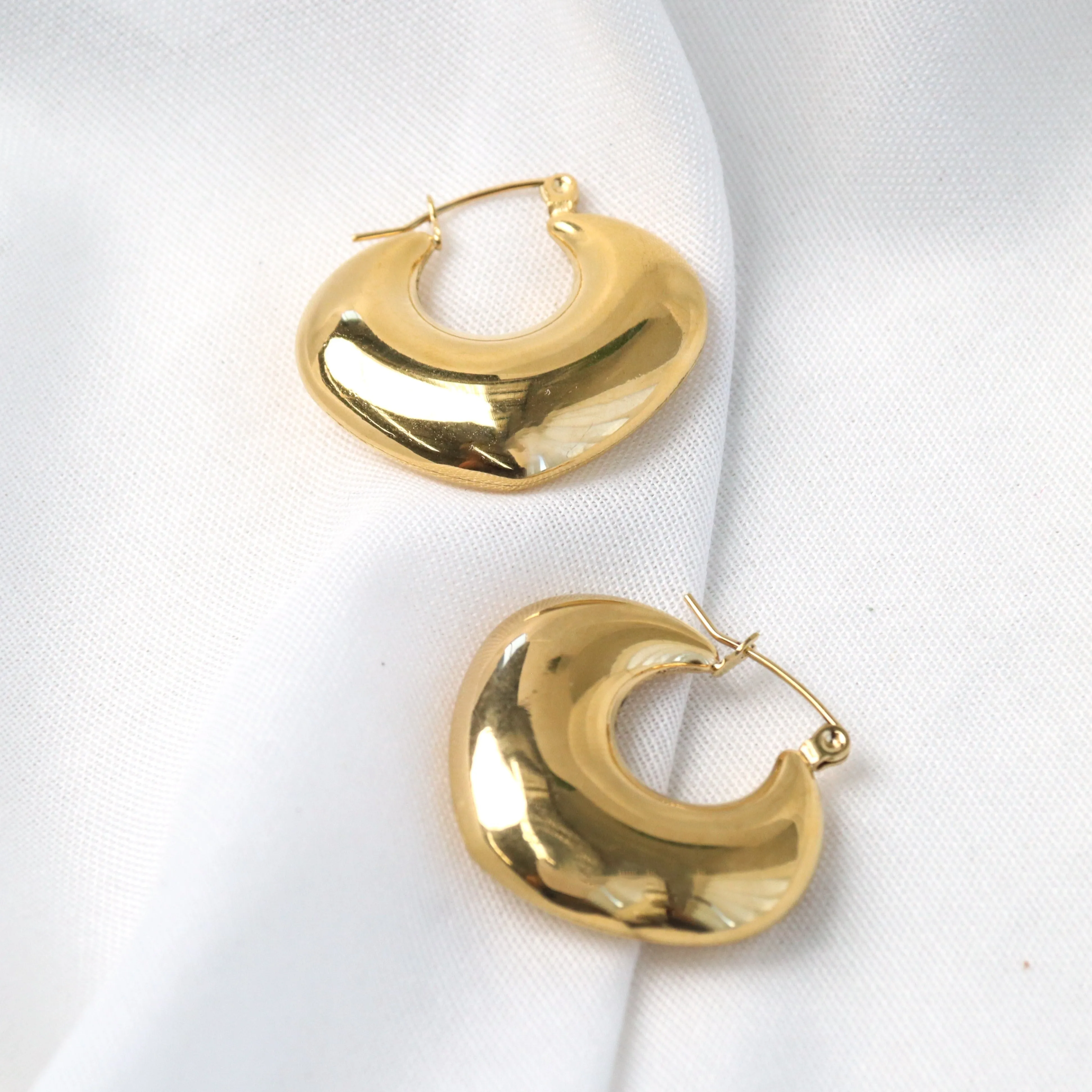 Alba | Chunky Gold or Silver Statement Hoop Earrings